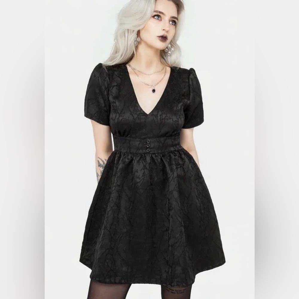 Disturbia Fracture V-Neck Mini Dress